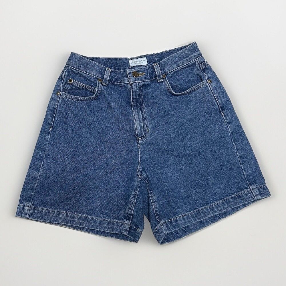 VTG Liz Clairborne High Waisted Shorts Denim Blue Jean Size 4 100% Cotton 90s